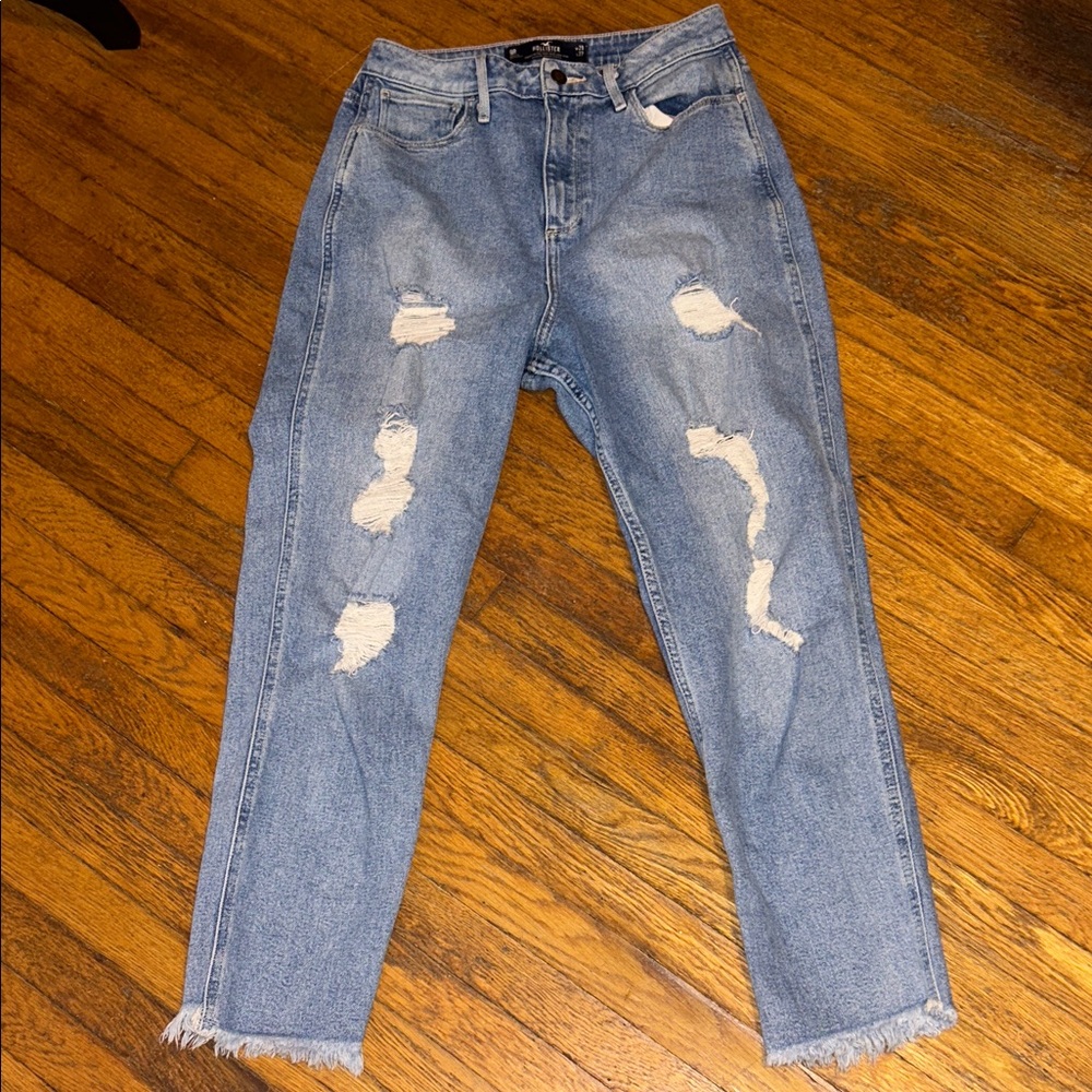 Hollister Distressed Light Blue Women's Ankle Jeans